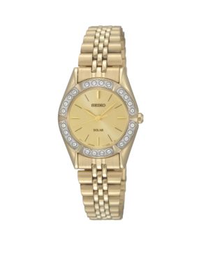 Seiko Ladies 30 Meter Gold Solar Dress Watch