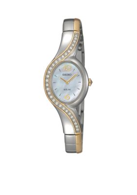 Seiko Ladies 30 Meter Two Tone Solar Watch
