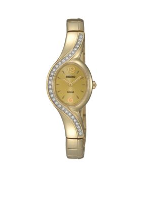 Seiko Ladies 30 Meter Gold Modern Solar Watch