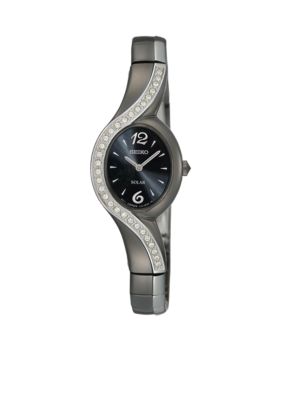 Seiko Ladies 30 Meter Black Ion Finish Solar Watch