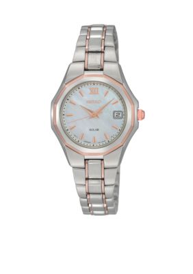 Seiko Ladies 50 Meter Two Tone Solar Dress Watch