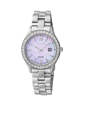 Seiko Solar Crystal Bezel Link Bracelet Watch
