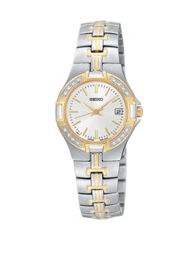 Seiko Ladies Two-Tone Bracelet Watch With 16 Diamonds