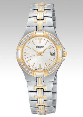 Seiko Ladies Two-Tone Bracelet Watch With 16 Diamonds