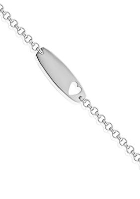 Belk & Co. Children's Sterling Silver ID Bracelet with Pierced Heart