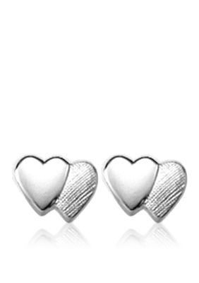 Belk & Co. Children's Sterling Silver Double Heart Earrings