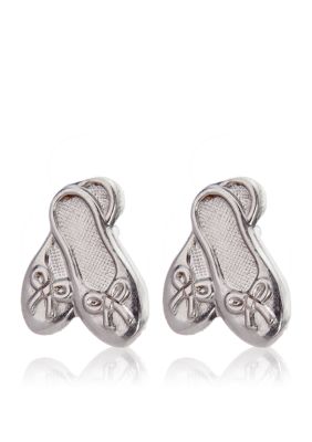 Belk & Co. Sterling Silver Children's Ballet Slipper Earrings