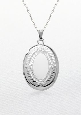 Belk & Co. Sterling Silver Engraved Oval Locket