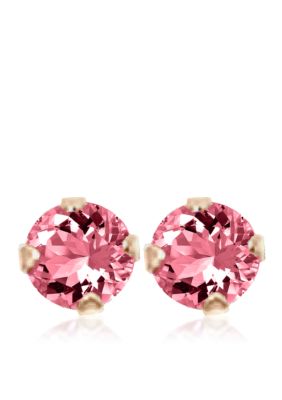 Belk & Co. Children's 14K Pink Cubic Zirconia Earrings