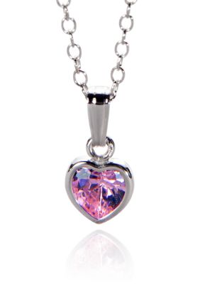Belk & Co. Children's 14k Pink Cubic Zirconia Heart Pendant