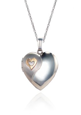 Belk & Co. Sterling Silver with 14K Gold Locket