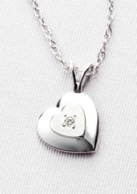 Belk & Co. Children's Sterling Silver Diamond Heart Pendant