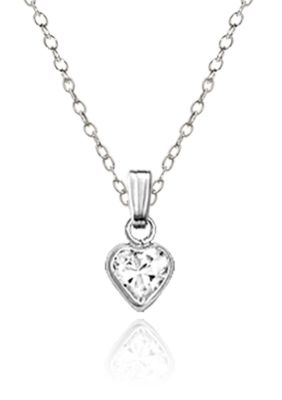 Belk & Co. Children's Sterling Silver Pink Cubic Zirconia Heart Pendant