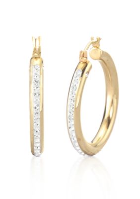 Belk & Co. 14k Crystal Hoop Earring