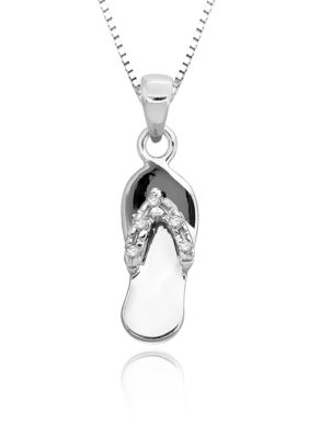 Belk & Co. Sterling Silver & Diamond Flip Flop Pendant