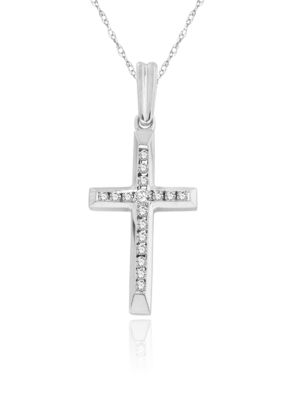 Belk & Co. Diamond Cross Pendant in 10k White Gold