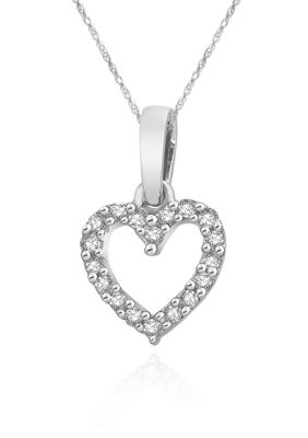 Belk & Co. Diamond Mini Heart Pendant in 10k White Gold