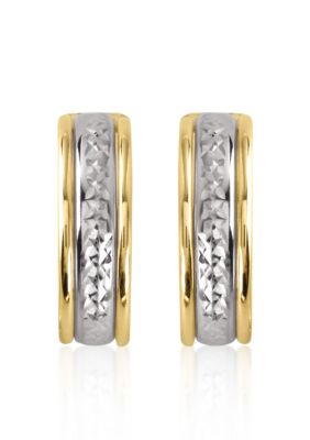 Belk & Co. 14k Diamond Cut Hoop Earrings