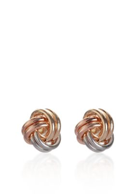 Belk & Co. 14k Tri-Color Love Knot Earrings