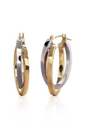 Belk & Co. 14k Double Oval Hoop Earrings