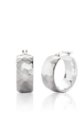 Belk & Co. Sterling Silver Diamond Cut Hoop Earrings
