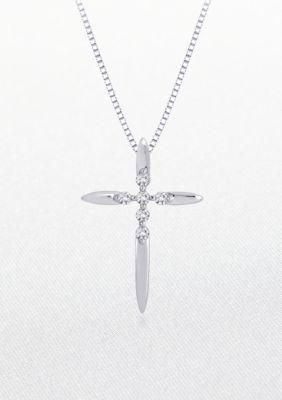 Belk & Co. Diamond Cross Pendant in 10k White Gold