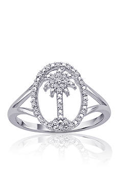 Belk & Co. Diamond Palm Tree Ring in Sterling Silver