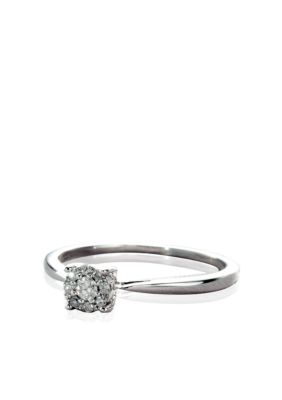 Belk & Co. Diamond Cluster Ring in Sterling Silver