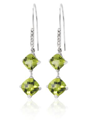 Belk & Co. Sterling Silver Peridot & Diamond Earring