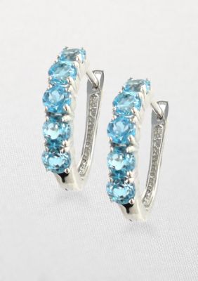 Belk & Co. Sterling Silver Swiss Blue Topaz Hoop Earrings  