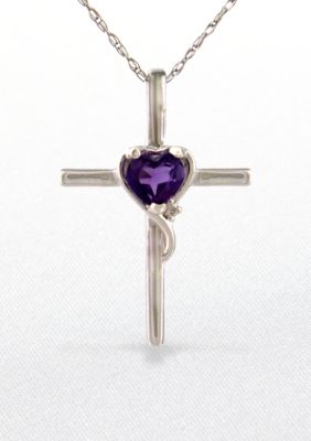 Belk & Co. Sterling Silver Amethyst Cross Pendant