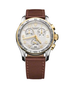 Victorinox Swiss Army Men's Chrono Classic Two-Tone Brown Strap Watch