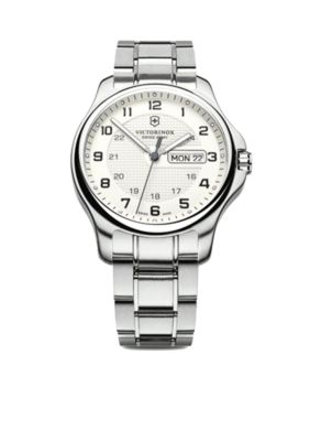 Victorinox Swiss Army Officer's Large Silver Dial Bracelet