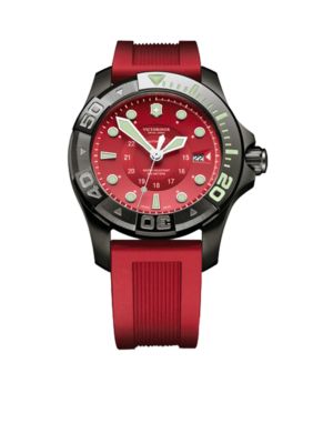 Victorinox Swiss Army Dive Master 500 Mechanical Watch with Red Dial and Strap