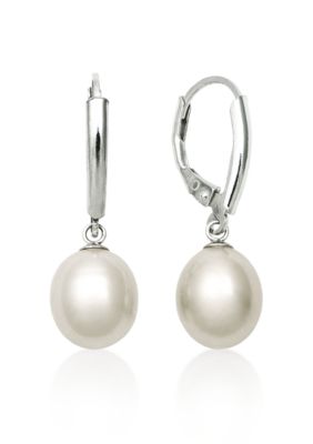 Belk & Co. Sterling Silver Freshwater Pearl Leverback Dangle Earring