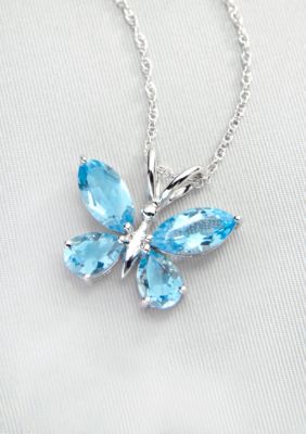 Belk & Co. Sterling Silver Blue Topaz Butterfly Pendant