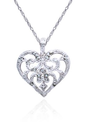 Belk & Co. Diamond Heart Pendant in Sterling Silver