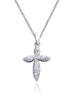 Belk & Co. Diamond Cross Pendant in Sterling Silver