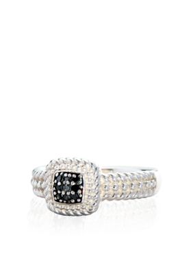 Belk & Co. Black Diamond Ring in Sterling Silver
