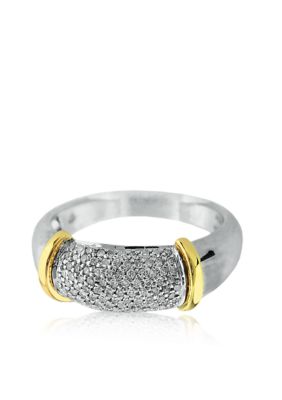 Belk & Co. Diamond Fashion Ring in Sterling Silver with 14k Gold