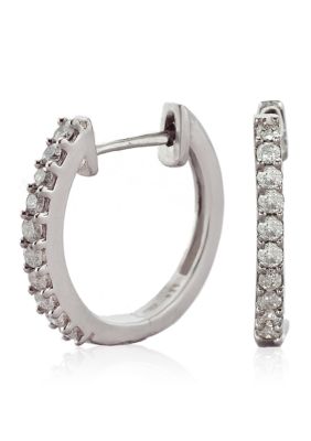 Belk & Co. Diamond Hoop Earrings in Sterling Silver