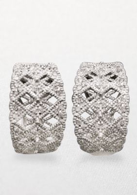 Belk & Co. Sterling Silver Diamond Hoops