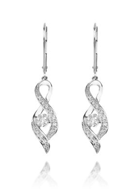 Belk & Co. Diamond Twist Earrings in White Gold