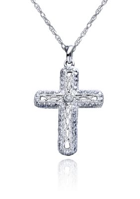 Belk & Co. Sterling Silver Diamond Cross Pendant