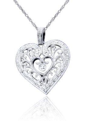 Belk & Co. Sterling Silver Diamond Heart Pendant