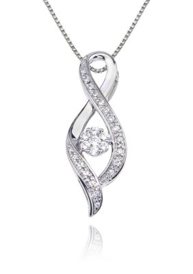 Belk & Co. Diamond Twist Pendant in 10k White Gold