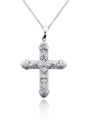 Belk & Co. Sterling Silver Diamond Cross Pendant