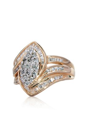 Belk & Co. 1.00 ct. t.w. Diamond Cluster Ring in 10k Two Tone Gold