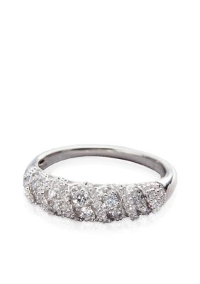 1/4 ct. t.w. Swirl Diamond Band in 10k Gold