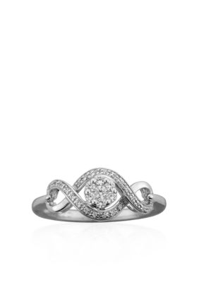 Belk & Co. Diamond Twist Ring in 10k White Gold 